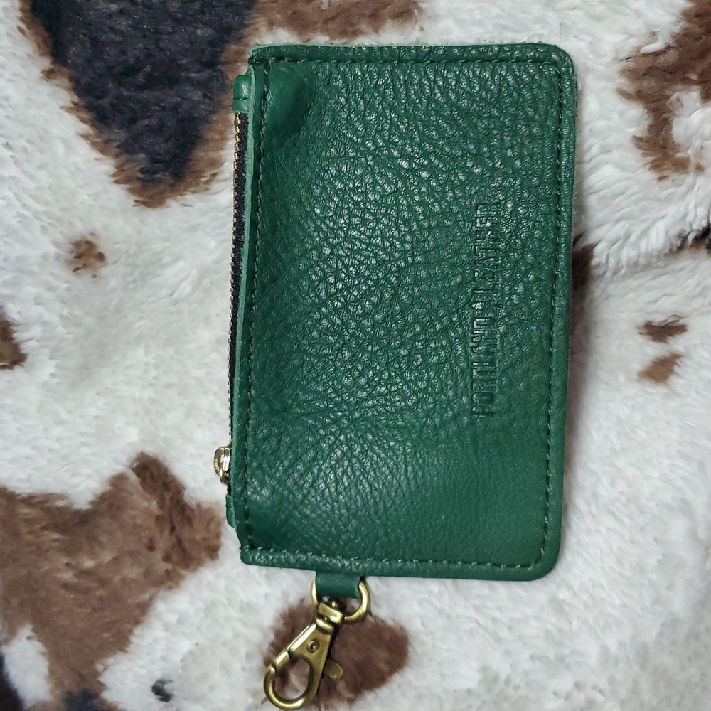 Portland Leather Zip-Zap Duo Leather Wallet Dual Zipper Closures Green Pebbled - Picture 3 of 14